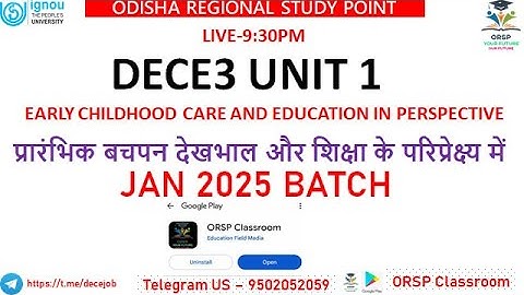 DECE3 UNIT 1 | DECE Live Class  |JAN 2025 BATCH | IGNOU |DECE ASSIGNMENT & PROJECT |