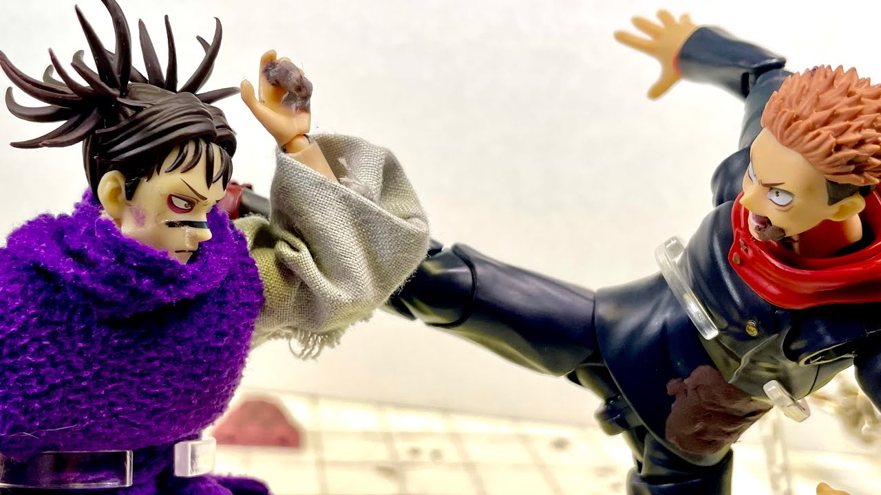 呪術廻戦 渋谷事変 stop motion itadori vs choso 虎杖 脹相 - YouTube