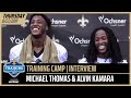 Alvin Kamara on Michael Thomas' Route Running at Saints Training Camp | New Orleans Saints