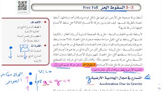 شرح درس السقوط الحر فيزياء أول ثانوي 1444