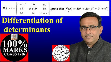Class 12 Maths, derivative of determinants,Differentiation of determinants cbse  2019 Q16