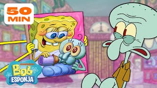 Los mejores momentos dentro de la casa de Calamardo | Compilación de 50 minutos | Bob Esponja