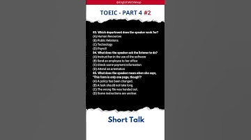 TOEIC Listening Part 4 #2 |  Short Talk Practice | Test Your Listening