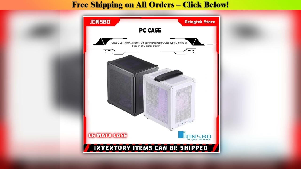 JONSBO C6 ITX/MATX Home/Office Mini Desktop PC Case Type-C interface Support CPU cooler 75mm