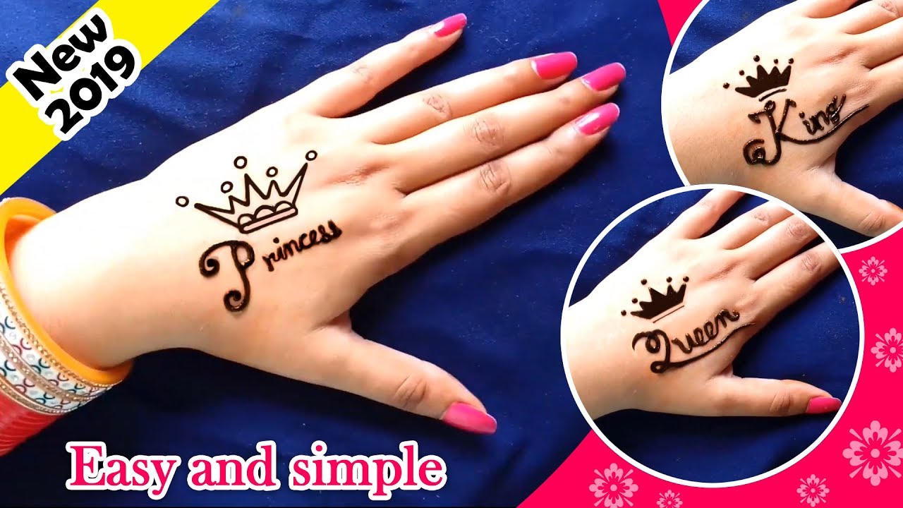 Henna Temporary Tattoo Of Crown Princess Crown Queen And King Tattoo Mehndi Design Tiara Tattoo Youtube