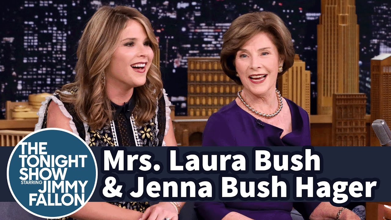 Mrs. laura bush and jenna bush hager on george w. bush's painting ...