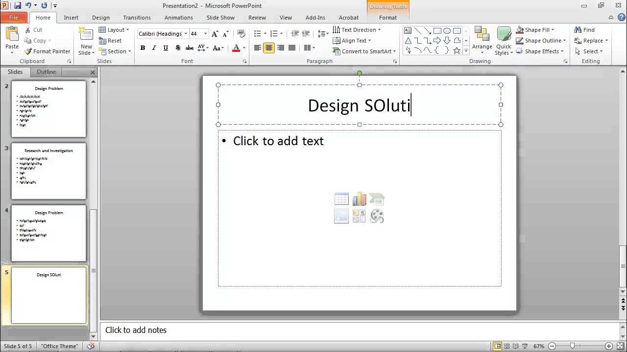 Text slide