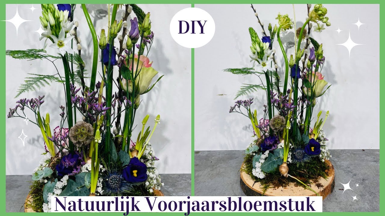 Parallel VOORJAARSBLOEMSTUK met VOORJAARSBOLLETJES ✨🌼 | cursus bloemschikken #205 | Carlein Tukkers
