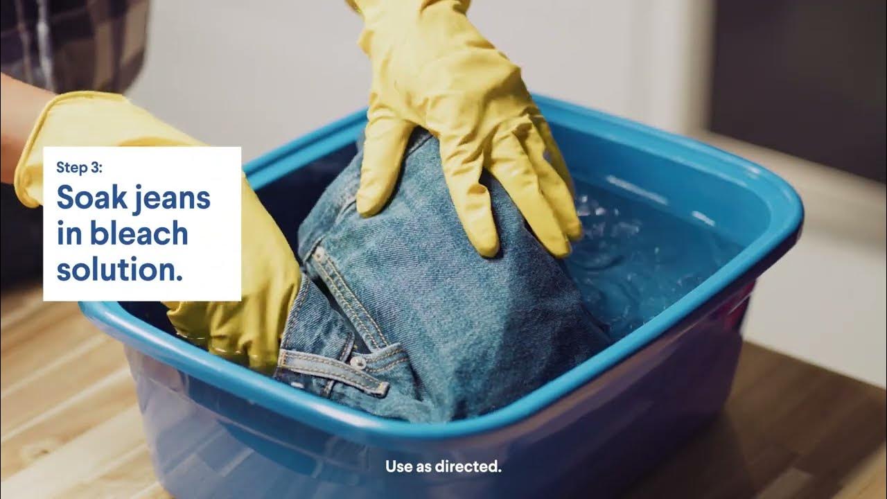 How to Bleach Jeans Lighter YouTube