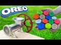 Experiment colorful oreo vs meat grinder
