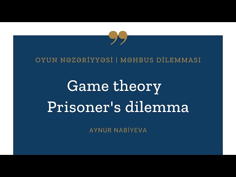 Video: Dilemma oyunu insan psixologiyasını anlamaq üçün əla yoldur