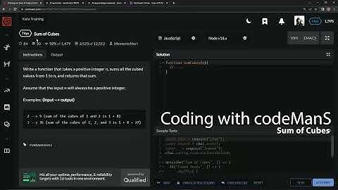 Codewars 7 kyu Sum of Cubes Javascript
