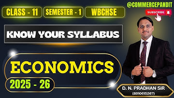 Economics - Know Your Syllabus & Marks Distribution | Class - 11 | Semester - 1 | WBCHSE | 2025-26 |