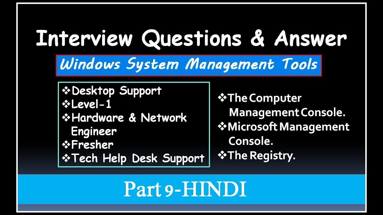 Interview Questions Answer For Desktop Support Level 1 Hardware