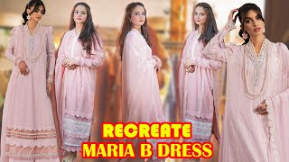 Recreate Maria B Luxury Lawn Dress | Summer Lawn Dress Design 2024 | Simple Dress Design For Woman