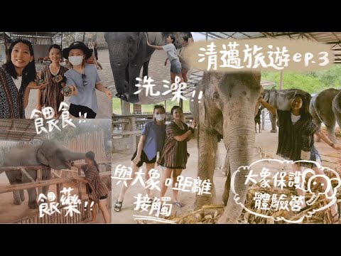【2022清邁Chiang Mai🇹🇭自由行ep.3】清邁大象保護體驗營｜當一日的象奴｜餵食、洗澡、餵藥、跟大象🐘一起吃飯｜洗大象替代騎大象愛護動物