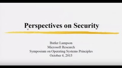 Perspectives on protection and security