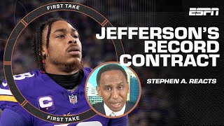 Justin Jefferson DESERVES EVERY PENNY! 👏 Stephen A. on the $140M RECORD-BREAKING DEAL | First Take