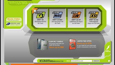 Swift 3D flash website in 2002