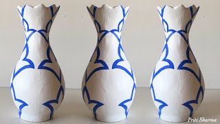 Plastic Bottle Flower Vase Design Easy / DIY / Flower Pot Making | Priti Sharma