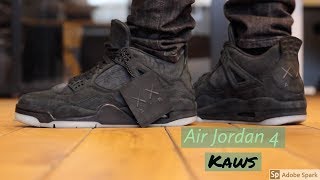 kaws jordan 4 on feet