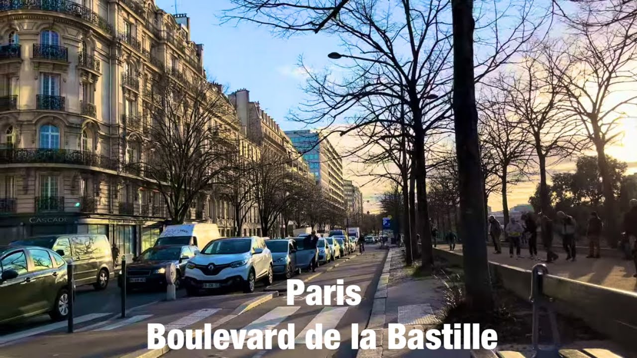 Paris city walks   Boulevard de la Bastille   Paris, France 4K
