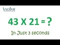 Multiplying any two 2 digit number in 3 seconds.