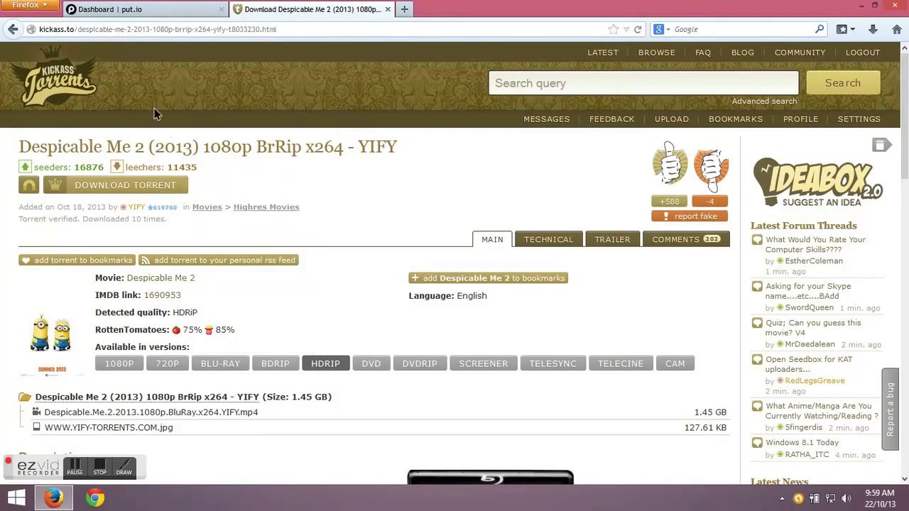 Download Without Bandwidth From put.io