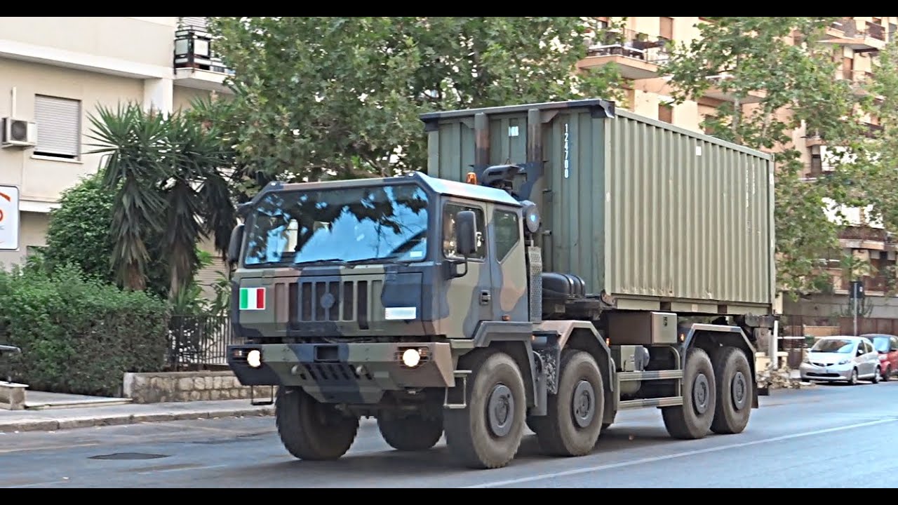 HD - Mezzi Militari Esercito Italiano] 2x Astra SM88.42 ACTL/APS  8x8+Container/Italian Army Trucks - YouTube