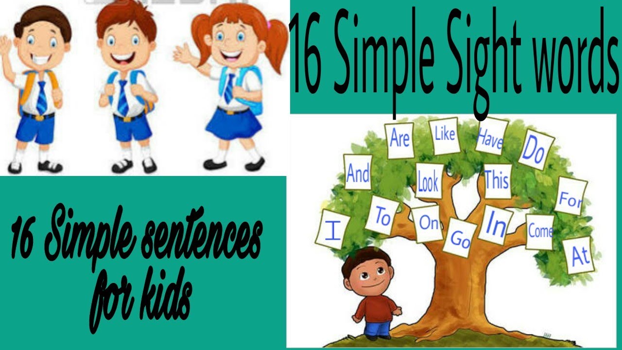 Kindergarten Sight Words For Kids Simple Sentences For Kids