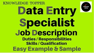 Data Entry Specialist Job Description Data Entry Specialist Work From Home Data Entry Job