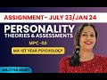 IGNOU ASSIGNMENT I 2024 I PERSONALITY | Layam Institute I IGNOU I IGNOU MALAYALAM