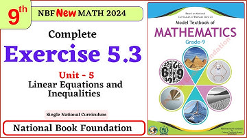 Class 9 Maths Chapter 5 Exercise 5.3 New Book| National Book Foundation Class 9 Maths | MathPhysics