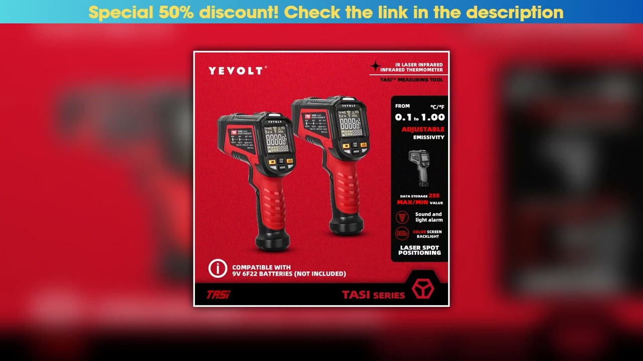 New Arrival YEVOLT TA603 Series Digital Infrared Thermometer Handheld Non Contact IR Laser Temperat