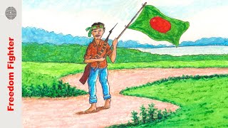 How To Draw A Freedom Fighter Of Bangladesh Victory Day Drawing Easy Step By Step