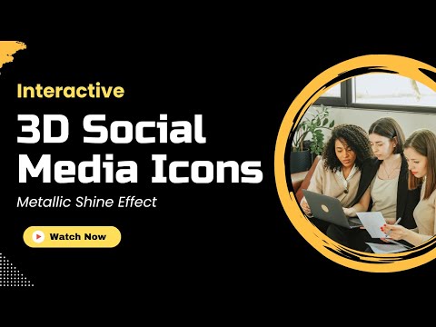 3D Social Media Icons with Metallic Shine & Pulse Hover Effect | HTML & CSS Animation