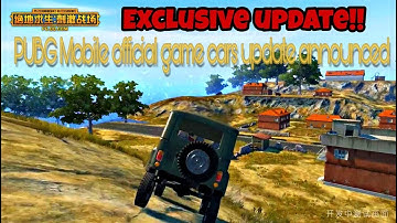 PUBG Official Mobile For Android And Ios Game Cars update announcements