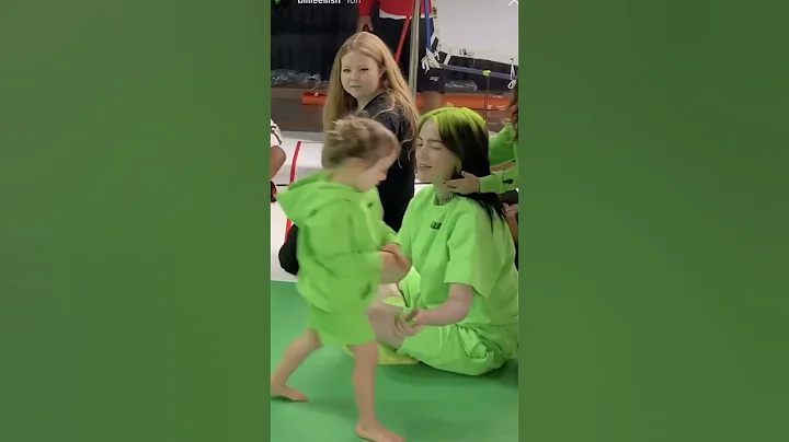 Billie Eilish playing with a little kid#shorts