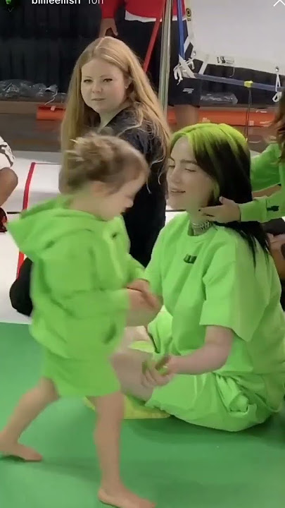 Billie Eilish playing with a little kid#shorts