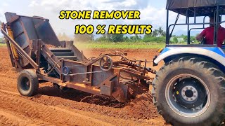 Stone picker machine review and performance | Sonalika 60rx 4wd | PTO attachment