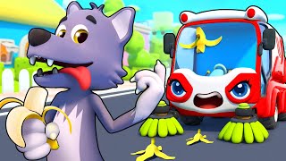 Street Sweeper and Big Bad Wolf | Monster Truck | Cartoon for Kids | BabyBus - Cars World