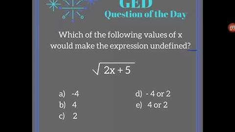 GED QOD: Undefined Expressions 2
