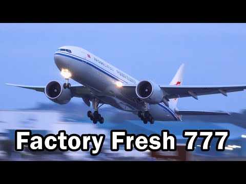 [4K] FACTORY FRESH Air China Cargo Boeing 777F Landing & Takeoff at Prestwick Airport 2025