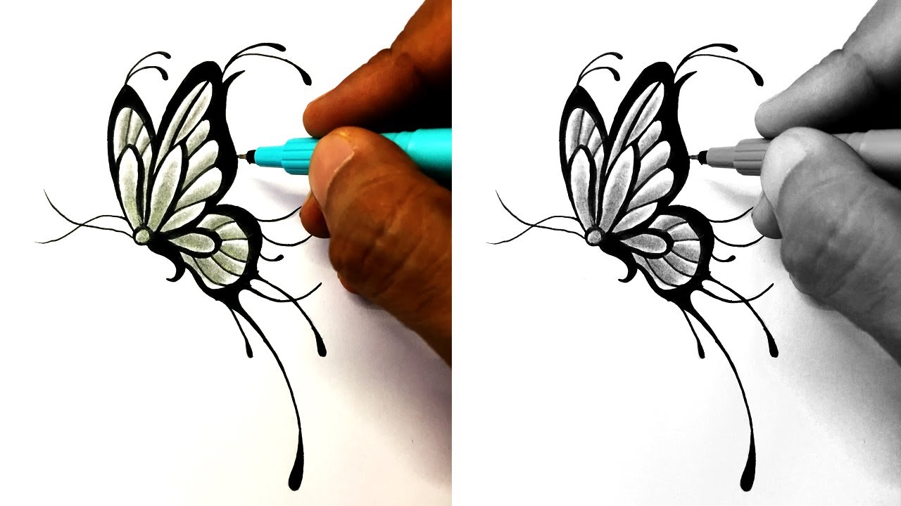 Vintage hand drawn butterfly and | Premium PNG Sticker - rawpixel