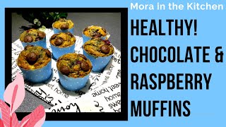 Healthy Chocolate and Raspberry Muffins