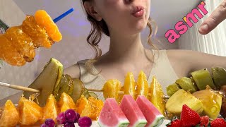 АСМР 🍑🍐 ИТИНГ ФРУКТЫ В СТЕКЛЕ 😍 мукбанг | ASMR EATING fruits in glass