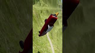 Muscle Car Races Through Barriers Into Lava! 💪🔥 #173 #LavaPit #Shorts