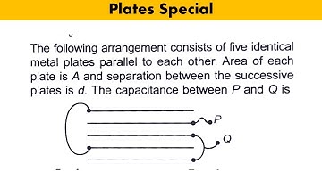 The following arrangement consists of five identical metal plates parallel to each other. Area of ea
