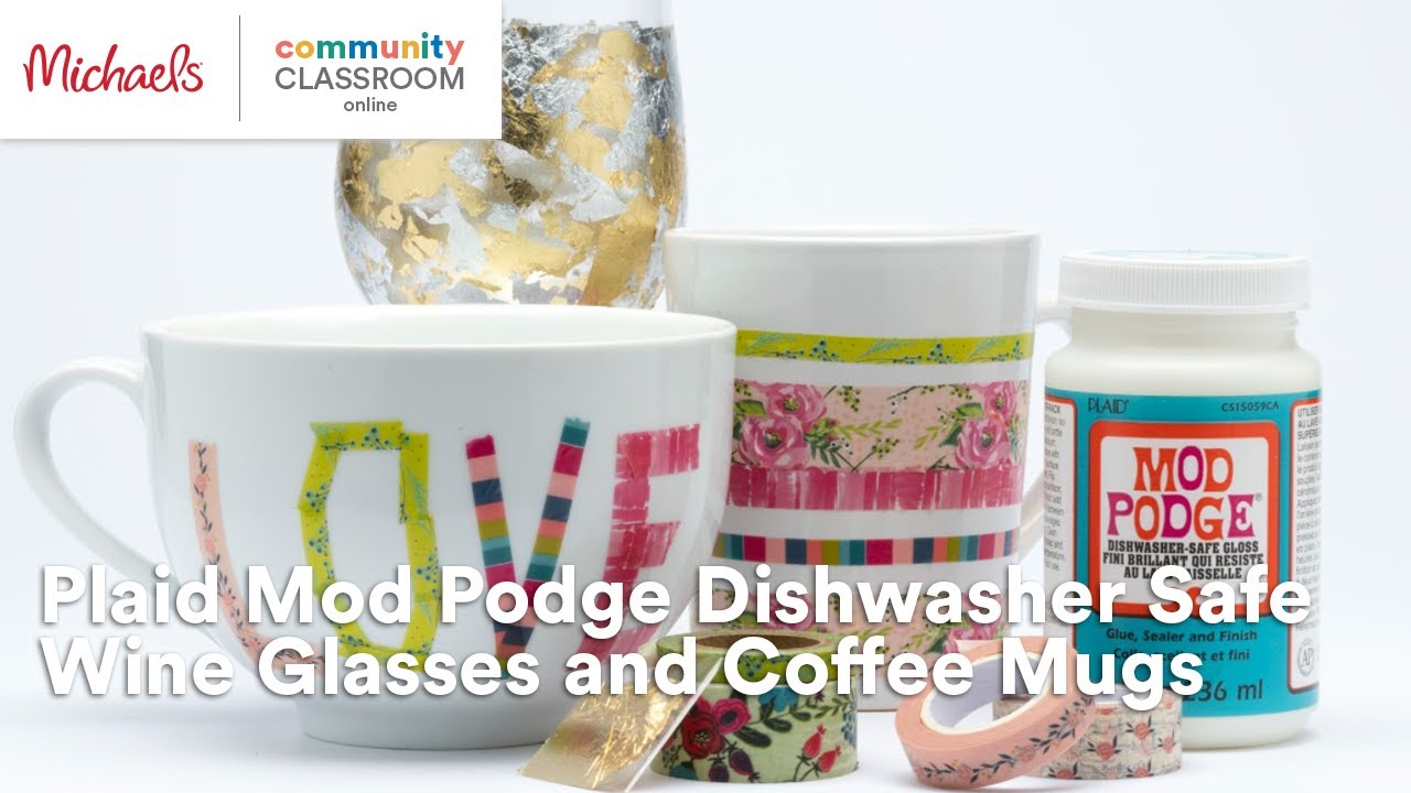 Online Class: Plaid Mod Podge Dishwasher Safe Wine Glasses and Coffee Mugs