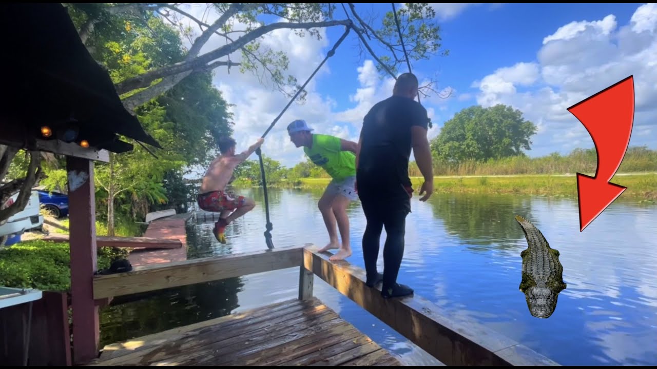 Florida Boyz SWIM WITH ALLIGATORS At Macks Fish Camp!!! 